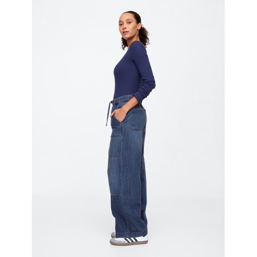 갭 High Rise Seamed Wide-Leg Pull-On Jeans