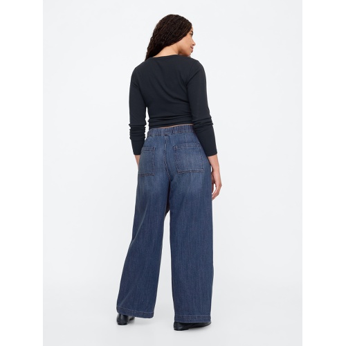 갭 High Rise Seamed Wide-Leg Pull-On Jeans