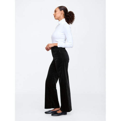 갭 High Rise Velvet Wide-Leg Pants