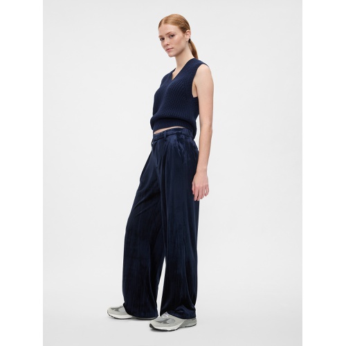 갭 Recycled Easy Crinkle Velvet Trousers