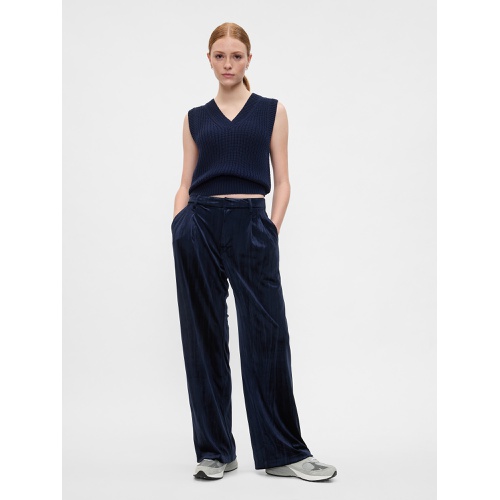 갭 Recycled Easy Crinkle Velvet Trousers