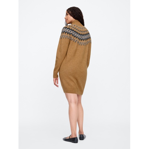 갭 Relaxed Fair Isle Sweater Mini Dress