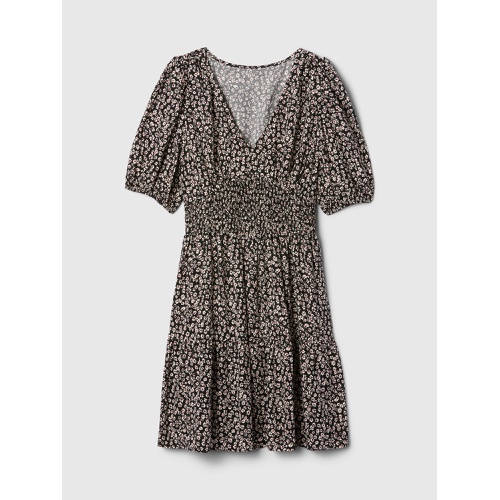 갭 Smocked Puff Sleeve Mini Dress