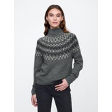 Relaxed Fair Isle Mockneck Sweater