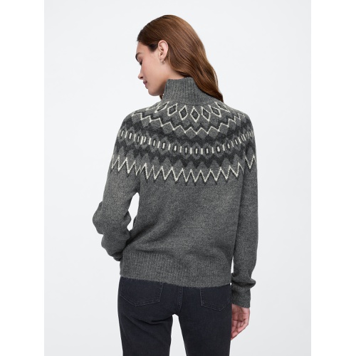 갭 Relaxed Fair Isle Mockneck Sweater