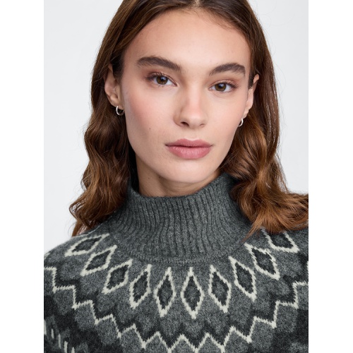 갭 Relaxed Fair Isle Mockneck Sweater