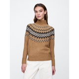 Relaxed Fair Isle Mockneck Sweater