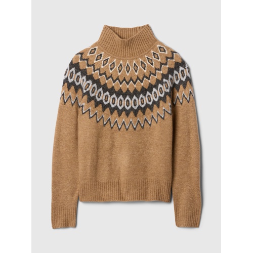 갭 Relaxed Fair Isle Mockneck Sweater