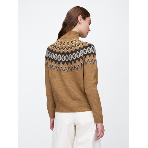 갭 Relaxed Fair Isle Mockneck Sweater