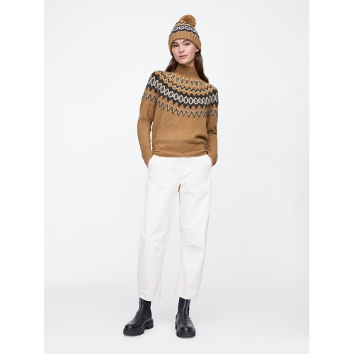 갭 Relaxed Fair Isle Mockneck Sweater