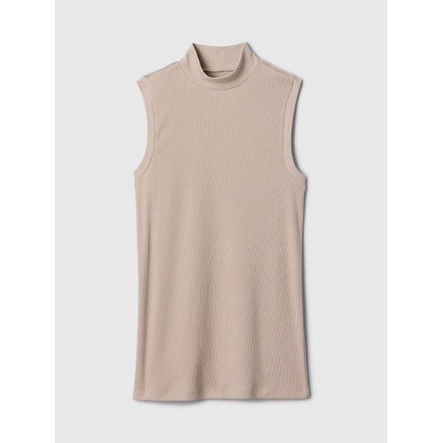 갭 Ribbed Sleeveless Mockneck T-Shirt