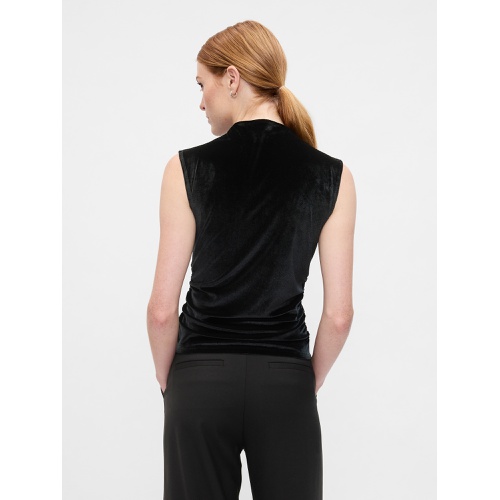 갭 Sleeveless Velour Mockneck Top