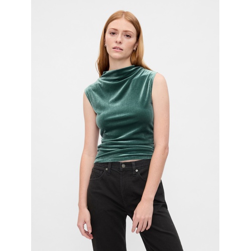 갭 Sleeveless Velour Mockneck Top