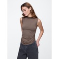 Luxe Sleeveless Mockneck T-Shirt