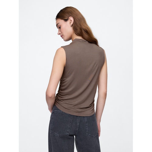 갭 Luxe Sleeveless Mockneck T-Shirt