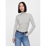 Ribbed Stripe Turtleneck T-Shirt