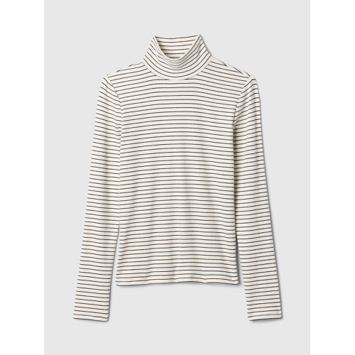 갭 Ribbed Stripe Turtleneck T-Shirt