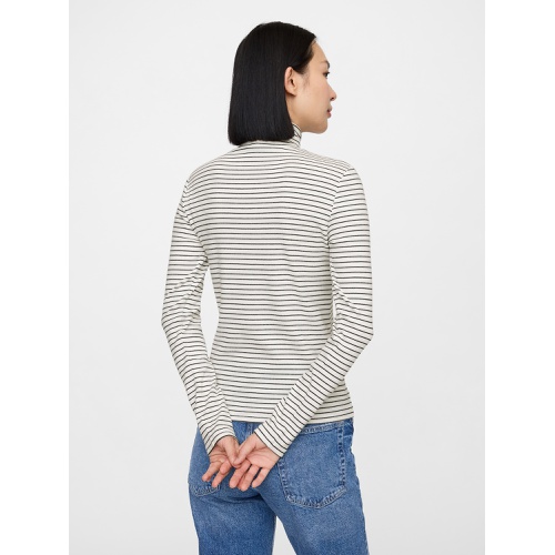 갭 Ribbed Stripe Turtleneck T-Shirt