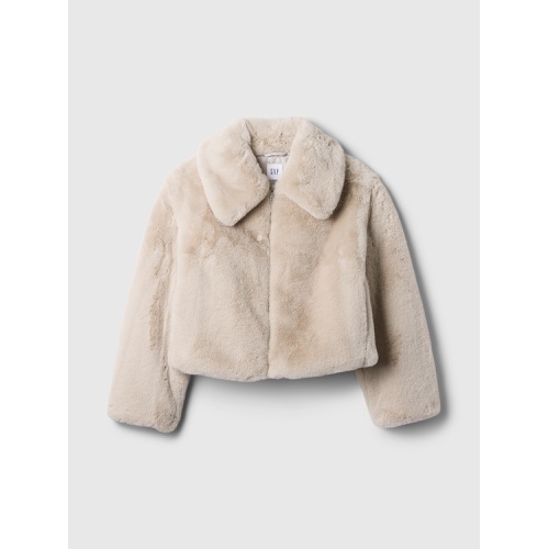 갭 100% Recycled Relaxed Faux-Fur Jacket