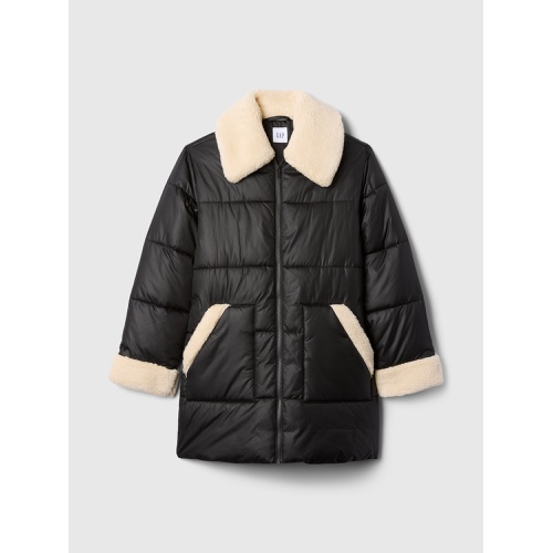 갭 Relaxed ColdControl Long Sherpa Puffer Coat