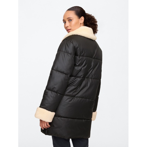 갭 Relaxed ColdControl Long Sherpa Puffer Coat