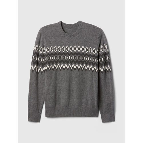 갭 CashSoft Fair Isle Crewneck Sweater