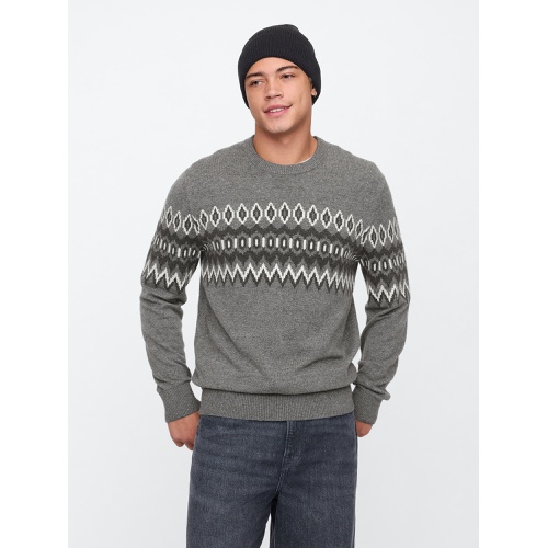 갭 CashSoft Fair Isle Crewneck Sweater