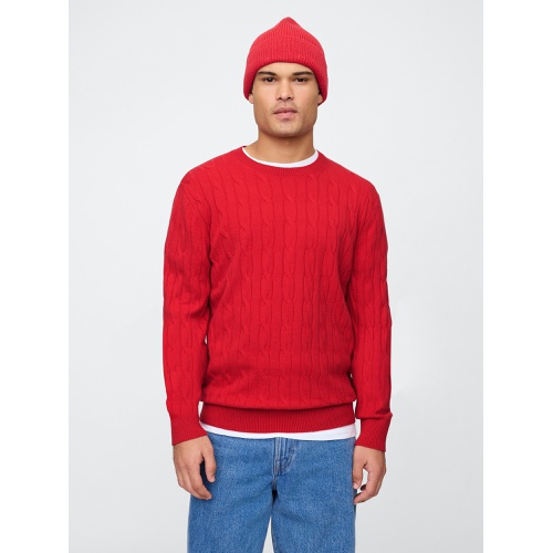 갭 CashSoft Cable-Knit Crewneck Sweater