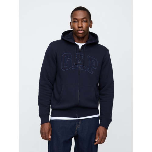 갭 Gap Logo Sherpa-Lined Zip Hoodie