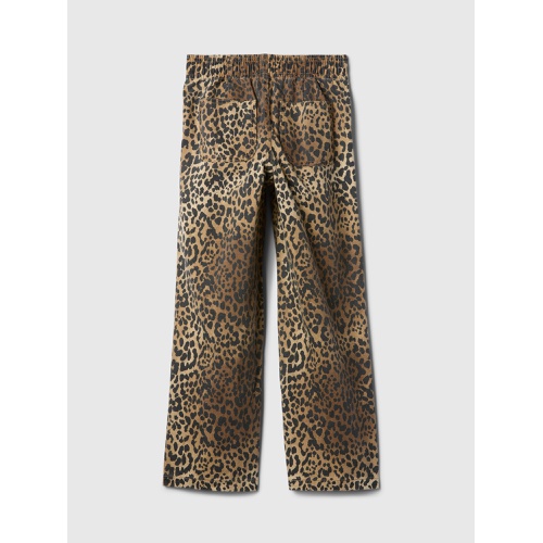 갭 Kids High Rise Leopard Wide-Leg Pull-On Jeans