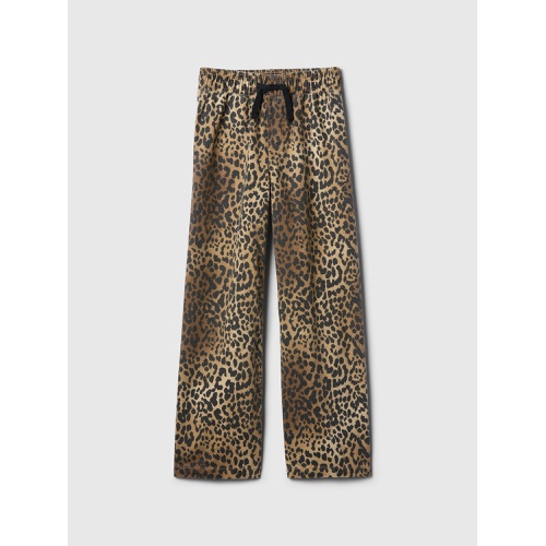 갭 Kids High Rise Leopard Wide-Leg Pull-On Jeans