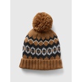 Fair Isle Poof Beanie