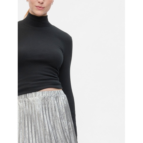 갭 Metallic Pleated Midi Skirt