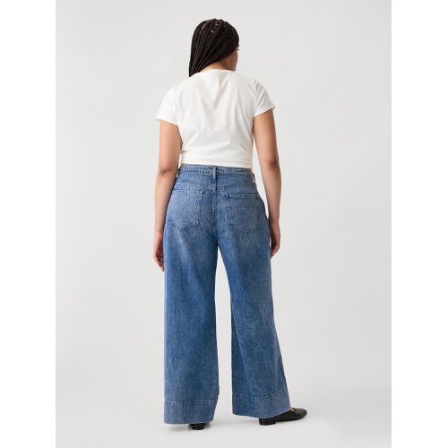 갭 High Rise Wide-Leg Pleated Trousers