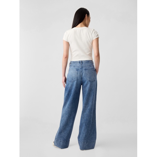 갭 High Rise Wide-Leg Pleated Trousers