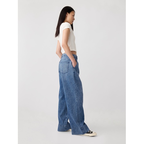 갭 High Rise Wide-Leg Pleated Trousers