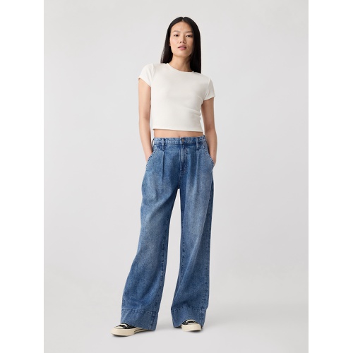 갭 High Rise Wide-Leg Pleated Trousers