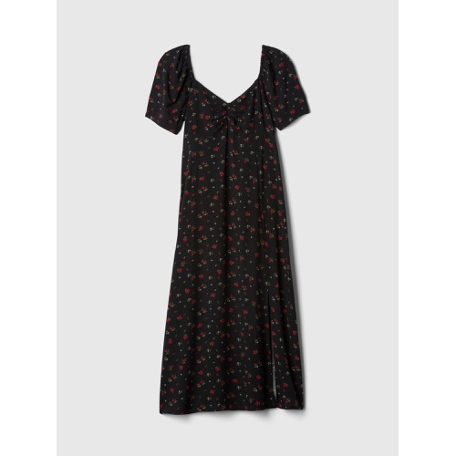 갭 Sweetheart Puff Sleeve Midi Dress