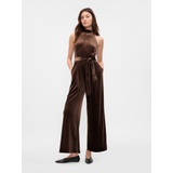 Recycled Velvet Wide-Leg Jumpsuit