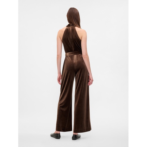 갭 Recycled Velvet Wide-Leg Jumpsuit