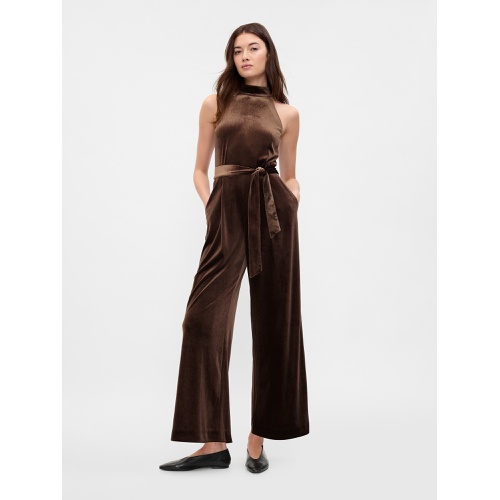 갭 Recycled Velvet Wide-Leg Jumpsuit