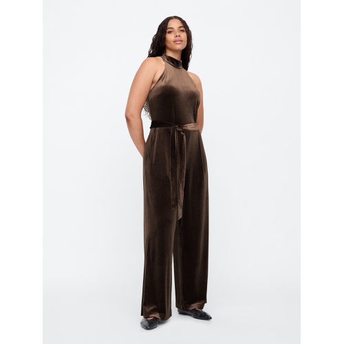 갭 Recycled Velvet Wide-Leg Jumpsuit