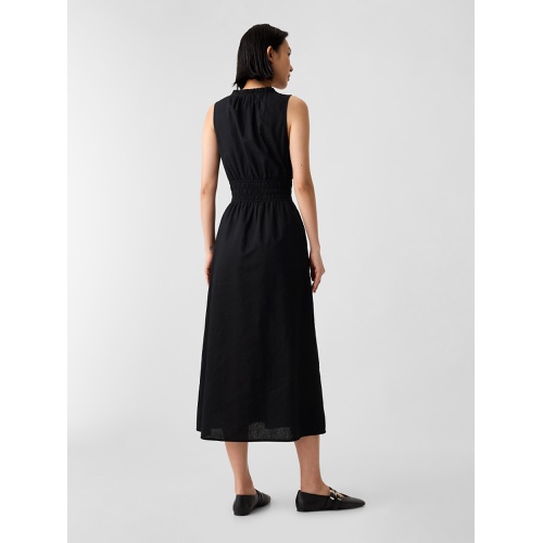 갭 Linen-Blend Splitneck Maxi Dress