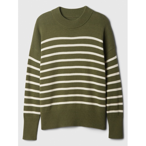 갭 Oversized Stripe High Neck Crewneck Sweater