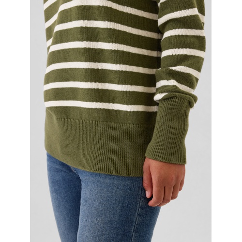 갭 Oversized Stripe High Neck Crewneck Sweater