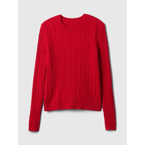 갭 CashSoft Cable-Knit Crewneck Sweater