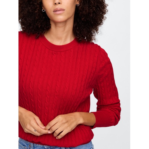 갭 CashSoft Cable-Knit Crewneck Sweater