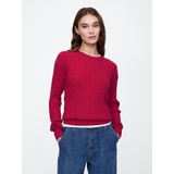 CashSoft Cable-Knit Crewneck Sweater