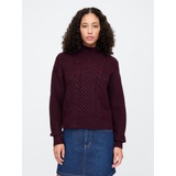 Oversized Cable-Knit Mockneck Sweater