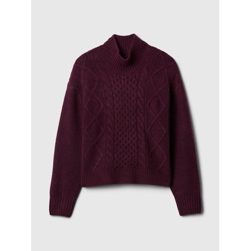 갭 Oversized Cable-Knit Mockneck Sweater